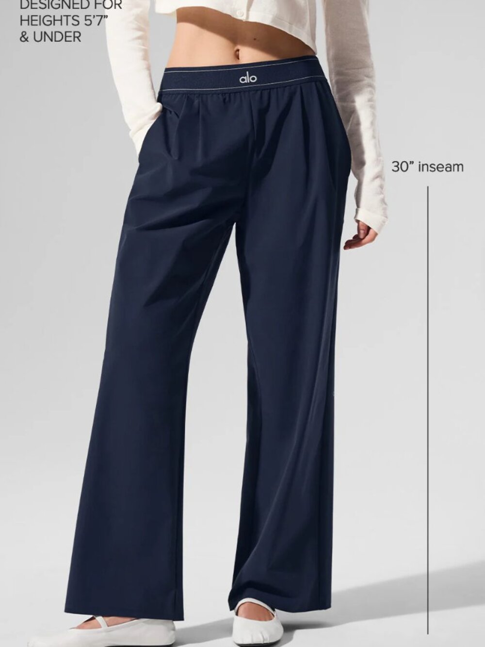 🕶Alo Yoga Suit Up Trouser Navy Blue Regular 30-inch Inner Seam Length 🖤 - Picture 8 of 9